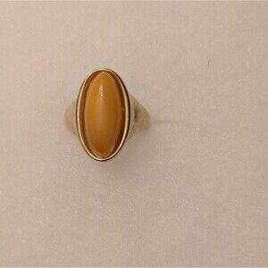 Made In Poland Baltic Amber Ring With 10k Gold Over 925 Sterling Silver